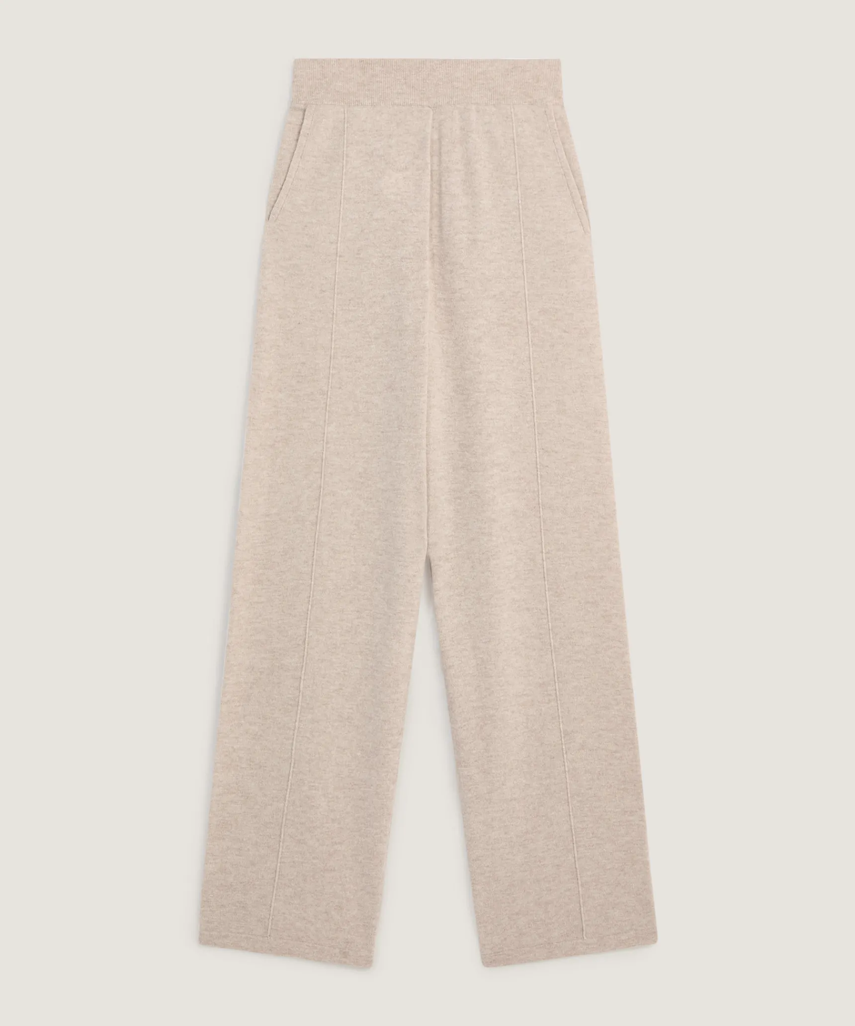 Best Rodier Pantalon large en laine beige chiné