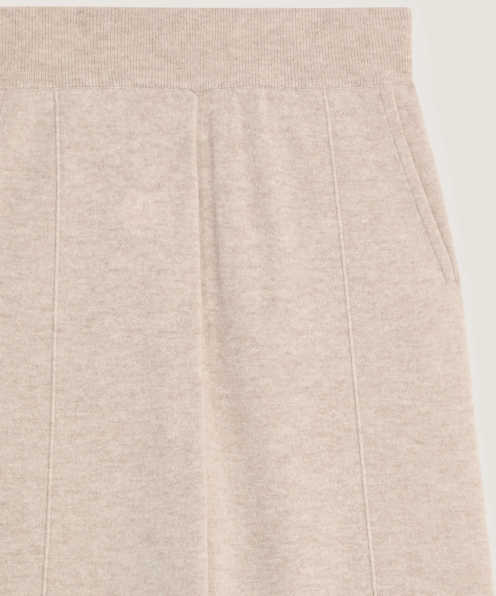 Best Rodier Pantalon large en laine beige chiné