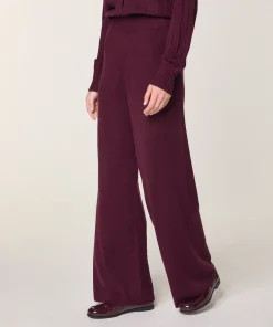 Outlet Rodier Pantalon large en laine mérinos violet aubergine