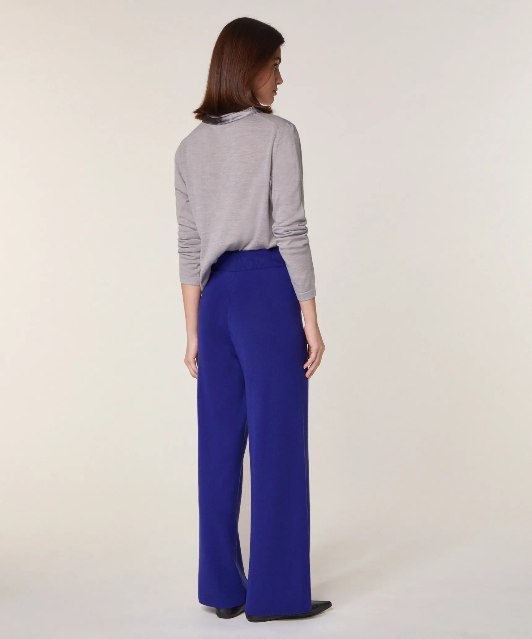 Sale Rodier Pantalon large en laine mérinos bleu outremer