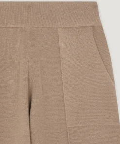 Rodier Pantalon large en maille marron moka