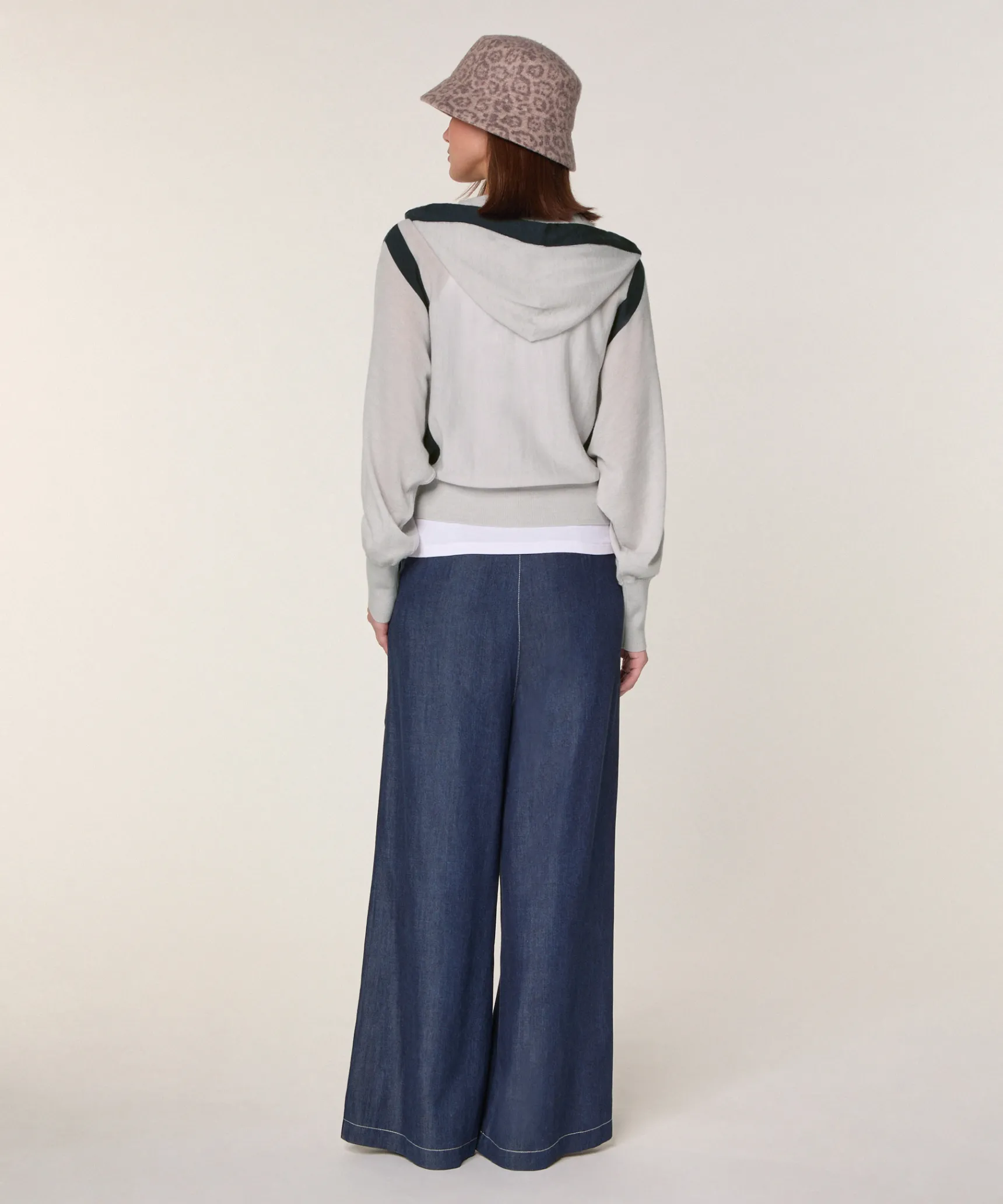 Best Rodier Pantalon large jean bleu denim