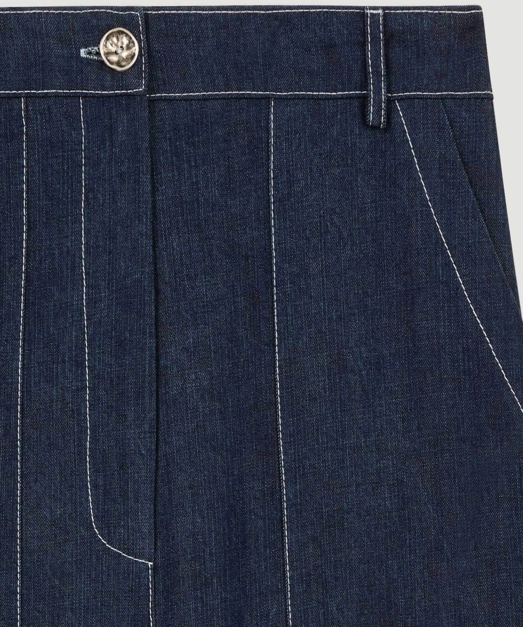 Best Rodier Pantalon large jean bleu denim