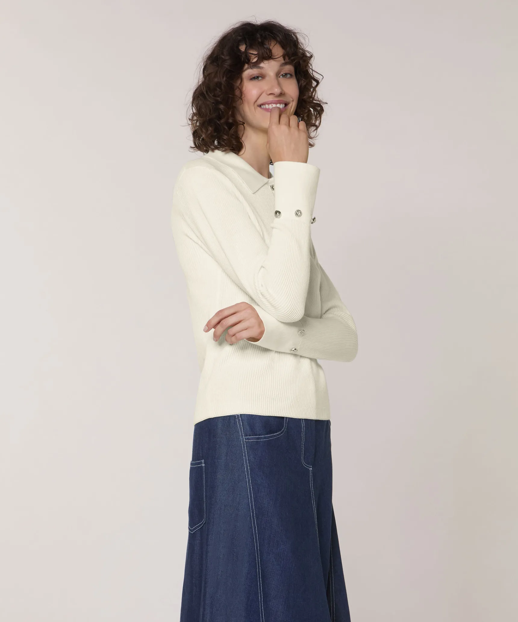 Clearance Rodier Polo à côtes blanc écru