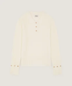 Clearance Rodier Polo à côtes blanc écru