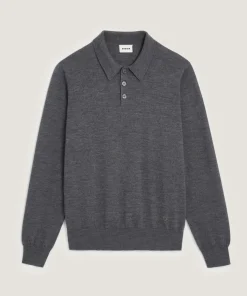 Outlet Rodier Polo en laine mérinos gris foncé