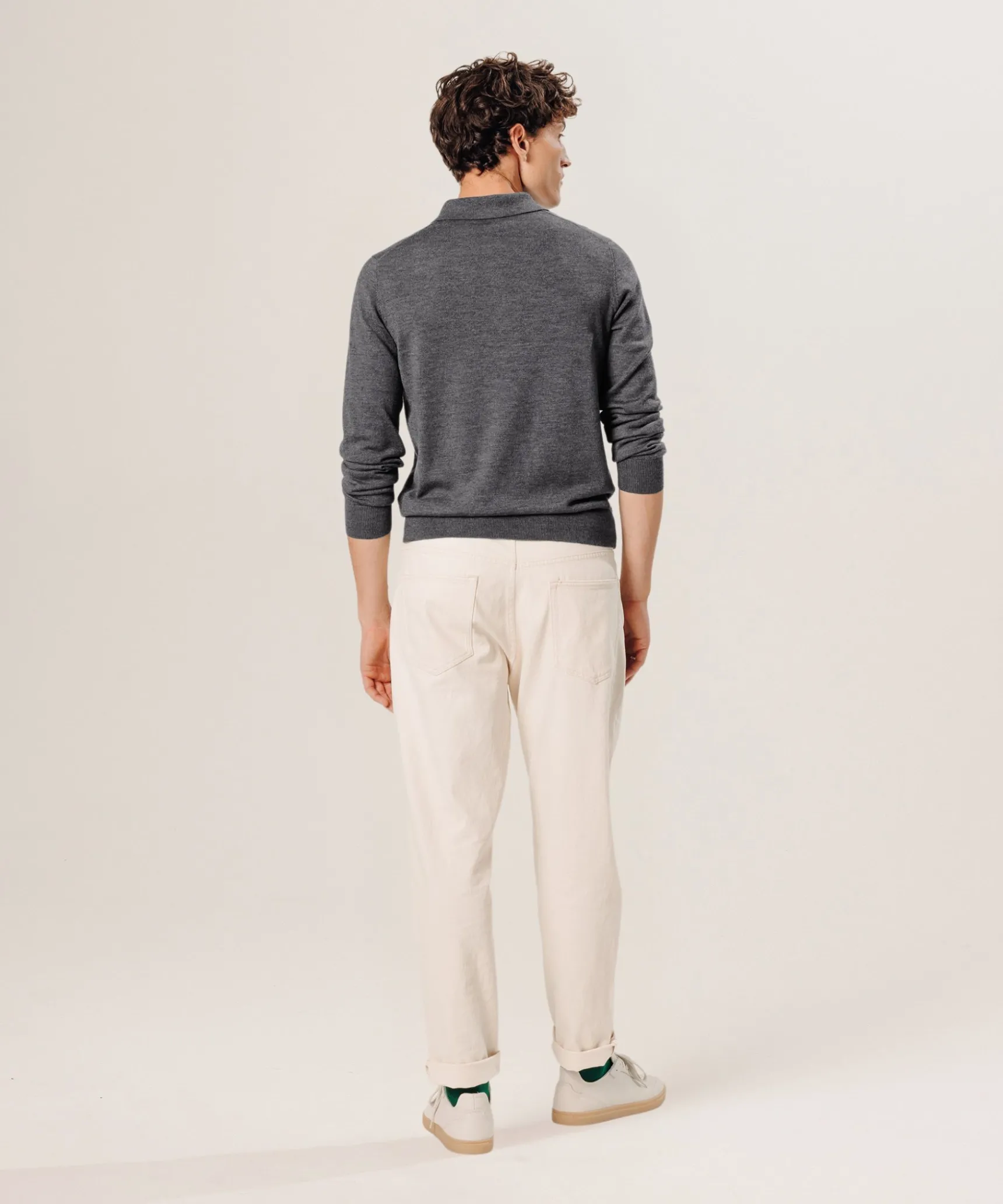 Outlet Rodier Polo en laine mérinos gris foncé