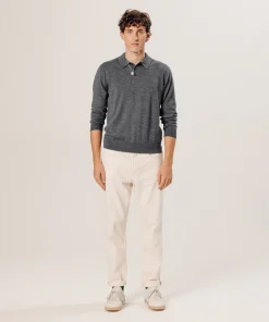 Sale Rodier Polo en laine mérinos gris foncé