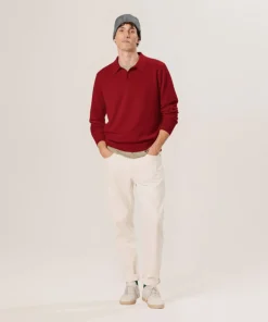 Sale Rodier Polo en laine mérinos rouge
