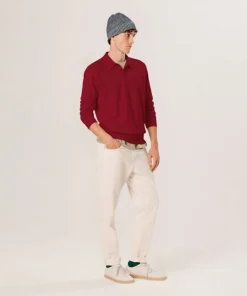Sale Rodier Polo en laine mérinos rouge
