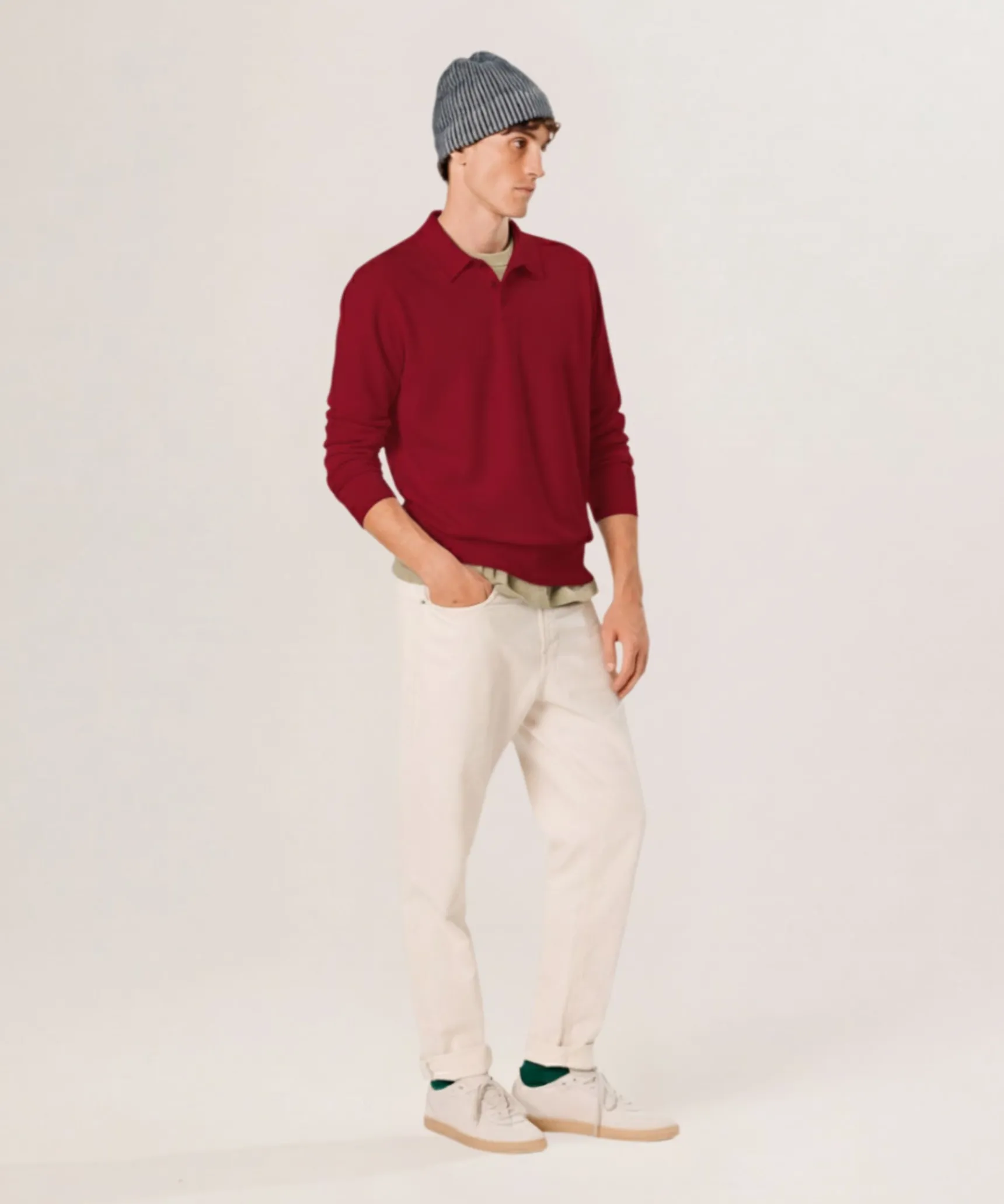 Sale Rodier Polo en laine mérinos rouge