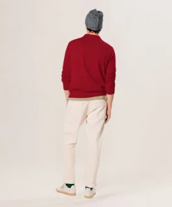 Sale Rodier Polo en laine mérinos rouge