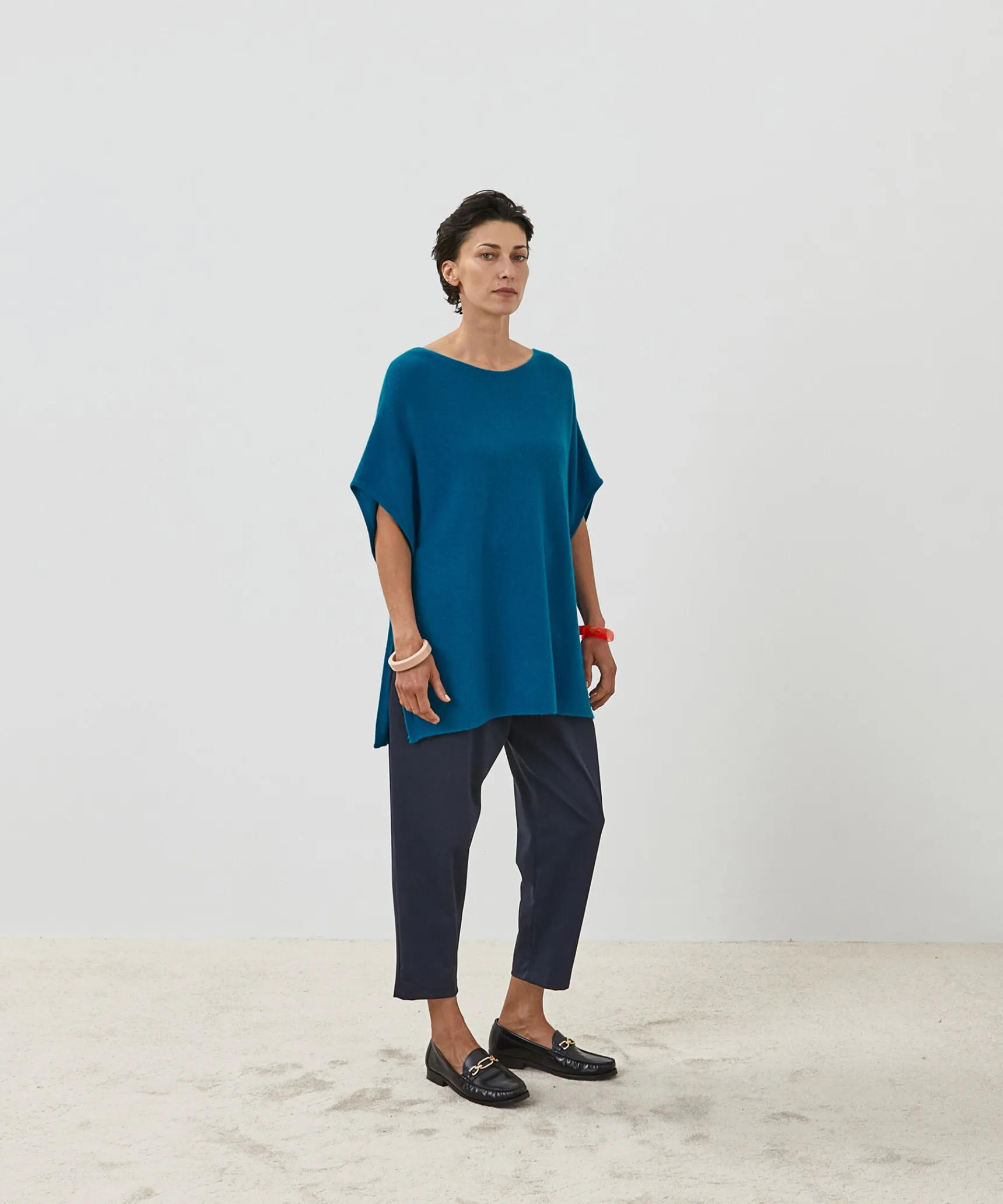 Hot Rodier Poncho cachemire bleu cobalt