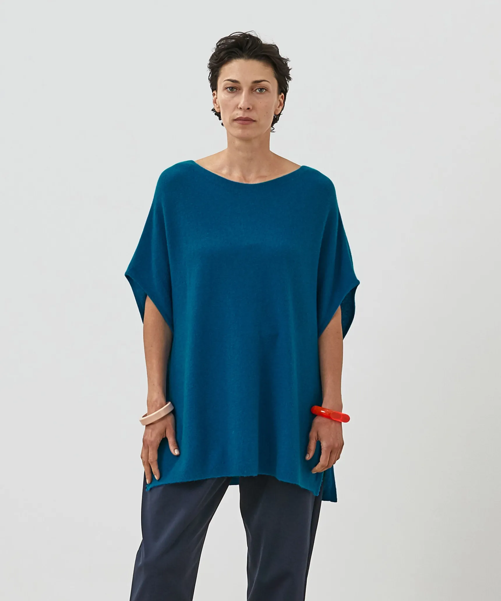 Hot Rodier Poncho cachemire bleu cobalt