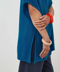 Hot Rodier Poncho cachemire bleu cobalt