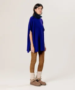 Discount Rodier Poncho cachemire bleu outremer