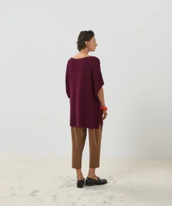 Online Rodier Poncho cachemire lie de vin