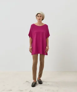 New Rodier Poncho cachemire rose fuschia