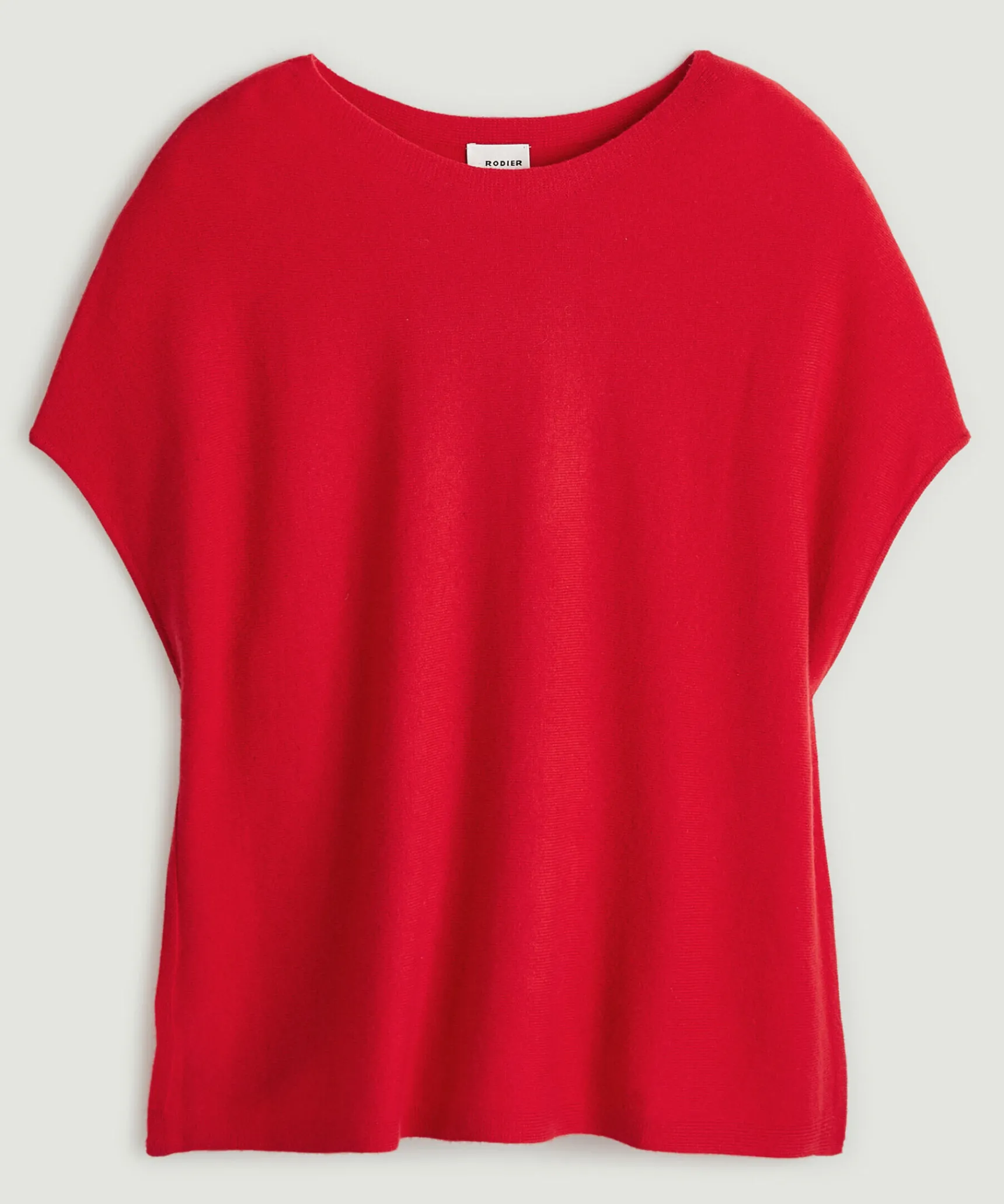 Online Rodier Poncho cachemire rouge vermillon
