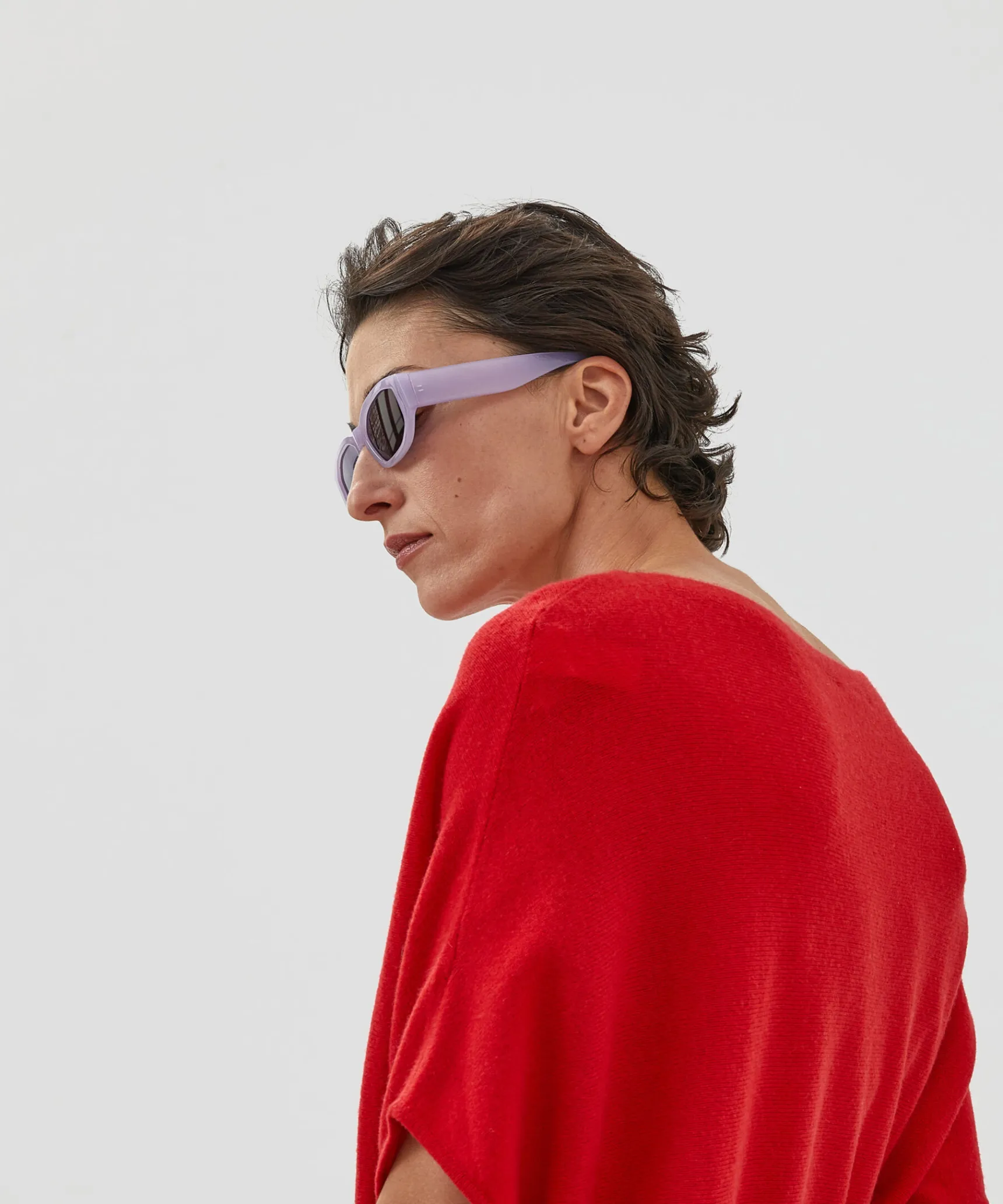 Online Rodier Poncho cachemire rouge vermillon