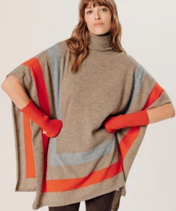 Clearance Rodier Poncho en cachemire beige