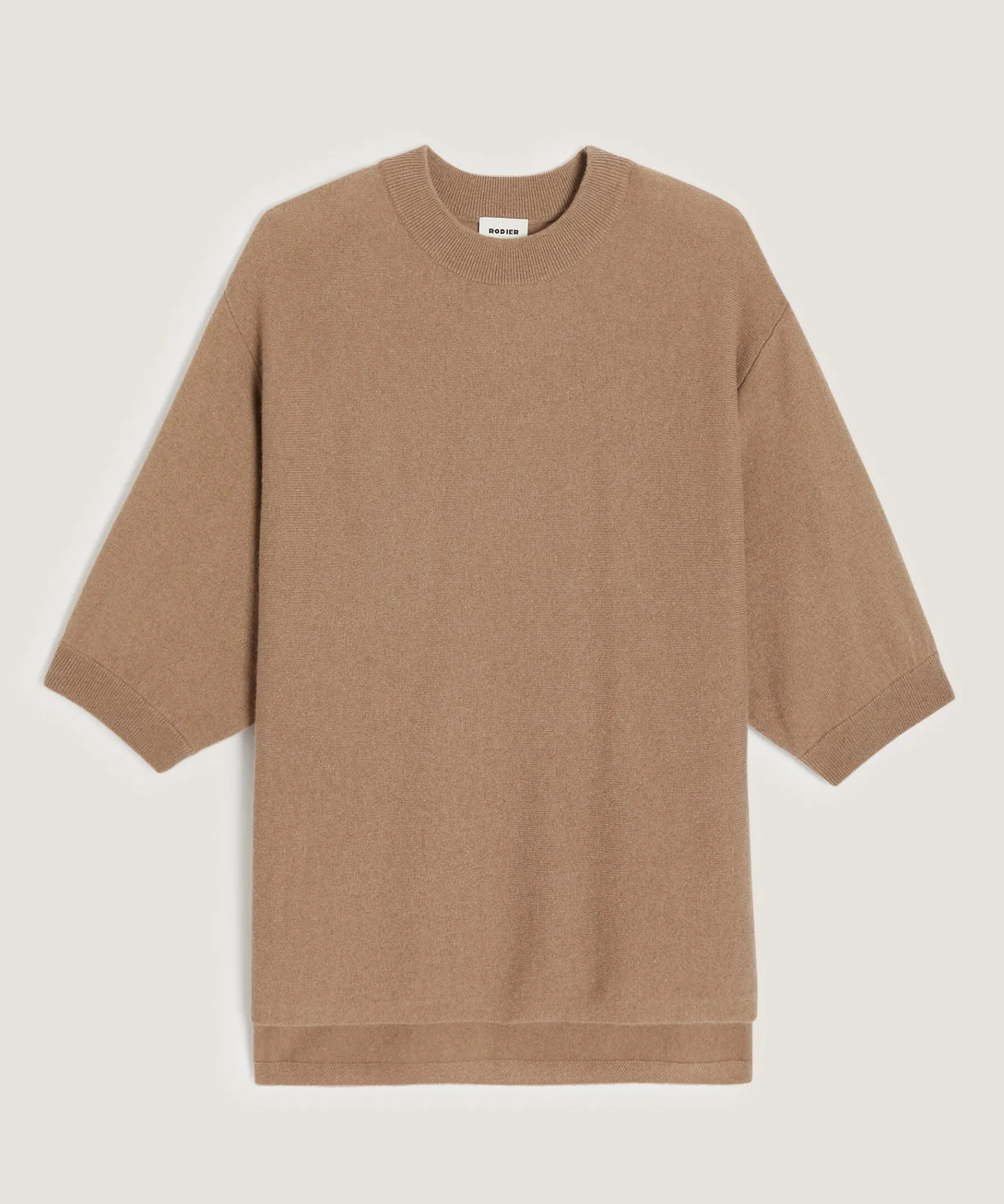 Sale Rodier Poncho manches 3/4 cachemire marron camel