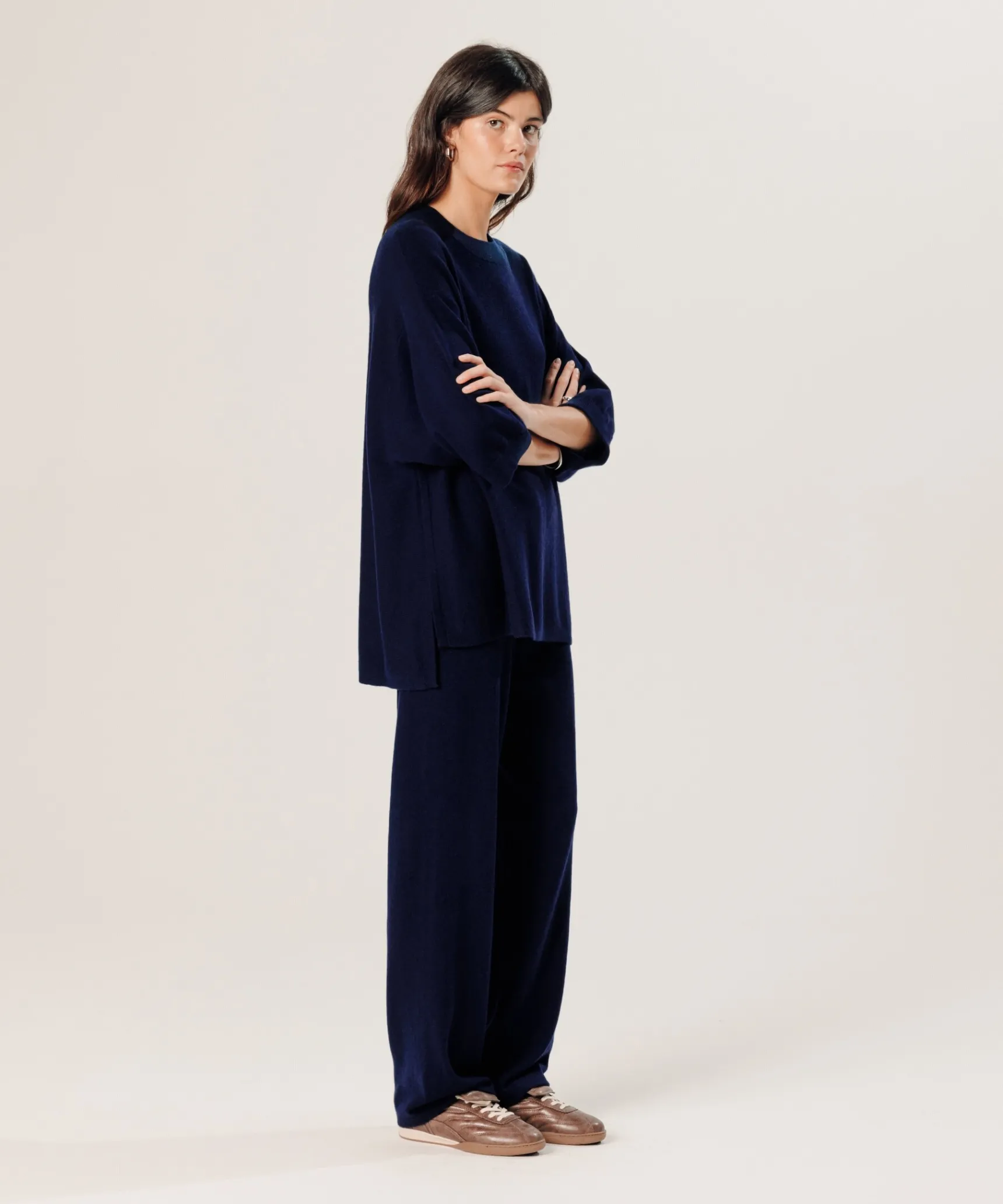 Outlet Rodier Poncho manches 3/4 cachemire bleu marine