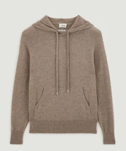 Clearance Rodier Pull à capuche en cachemire 2 fils taupe