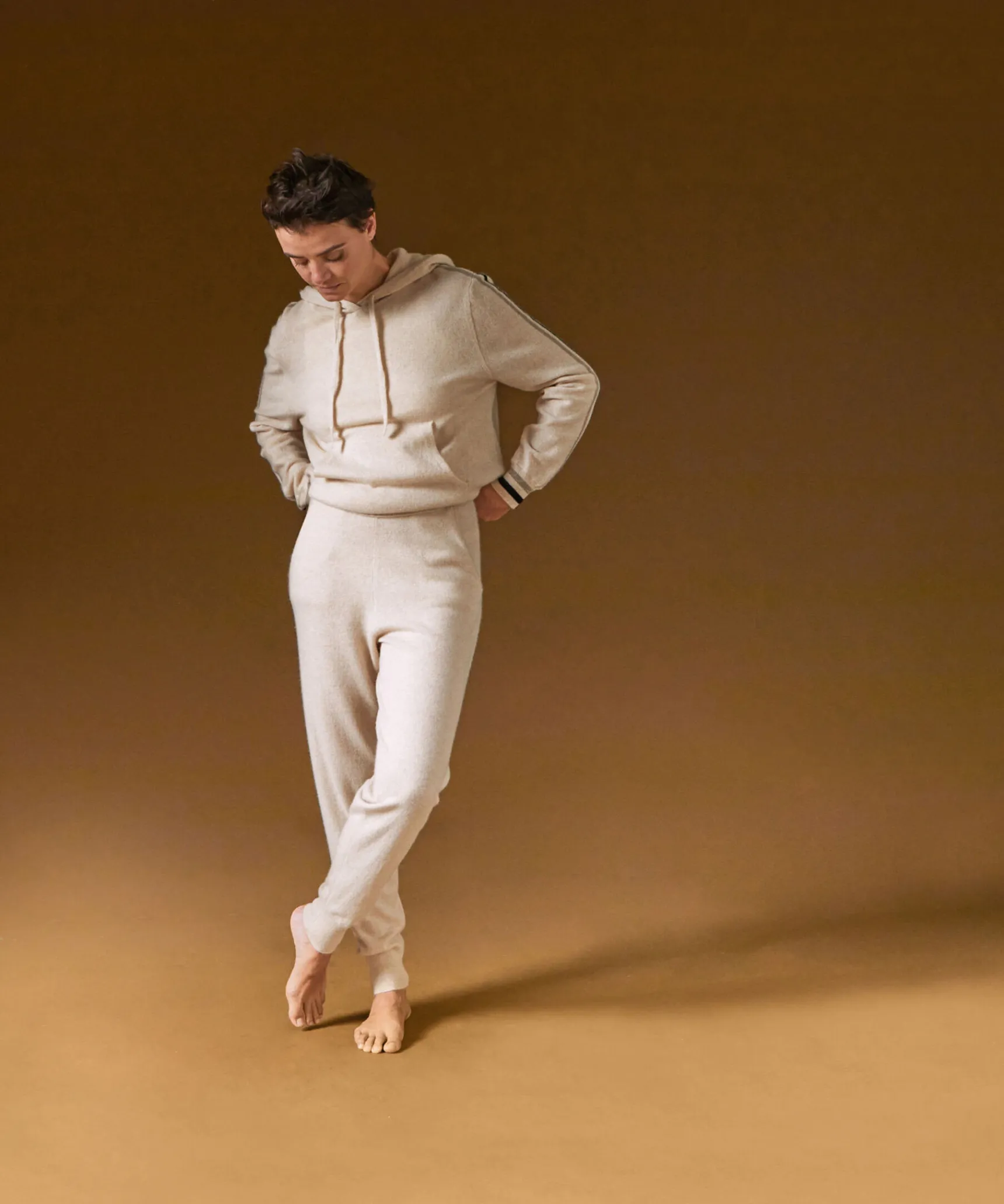 Clearance Rodier Pull à capuche en cachemire blanc crème