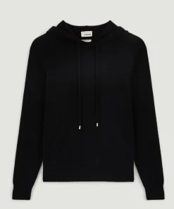 Clearance Rodier Pull à capuche en cachemire 2 fils noir