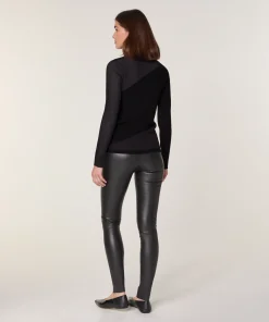New Rodier Pull bi-matière en laine noir