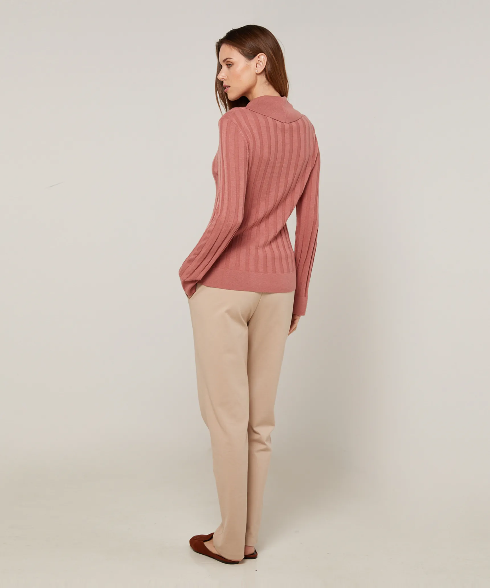 Best Rodier Pull chaussette col polo bois de rose
