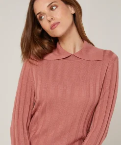 Best Rodier Pull chaussette col polo bois de rose