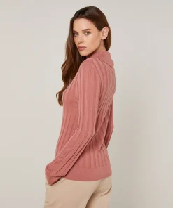 Best Rodier Pull chaussette col polo bois de rose