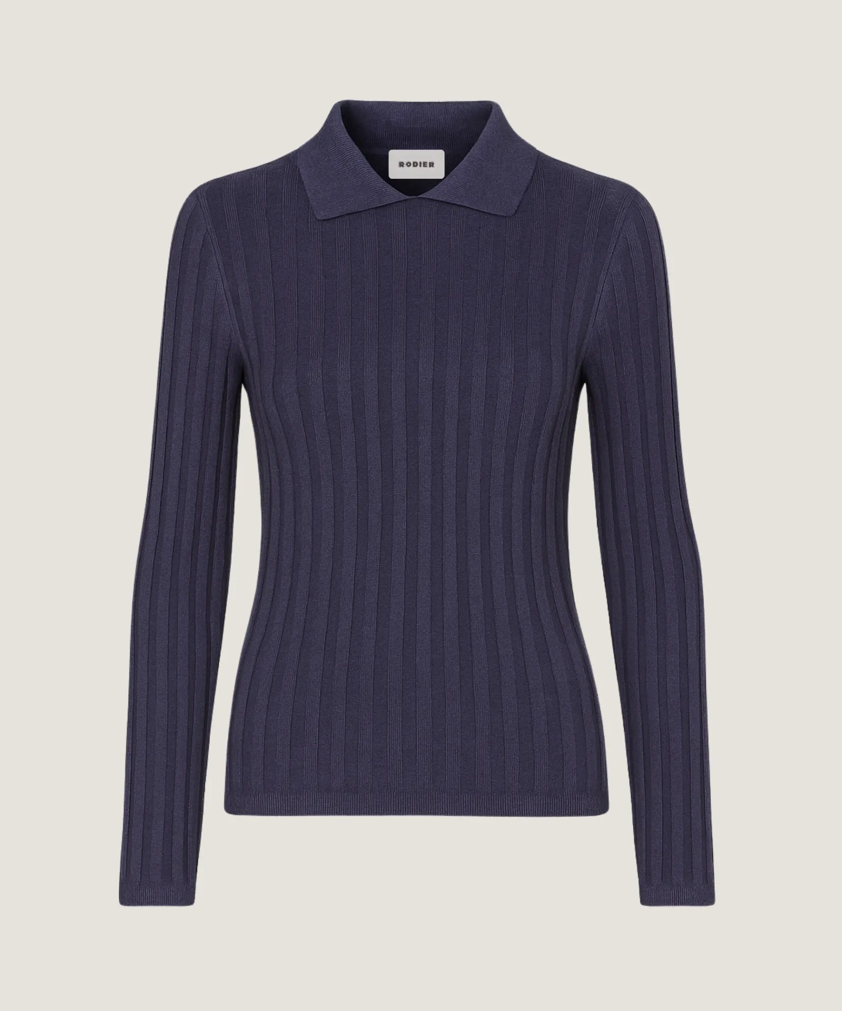 Clearance Rodier Pull chaussette col polo bleu denim