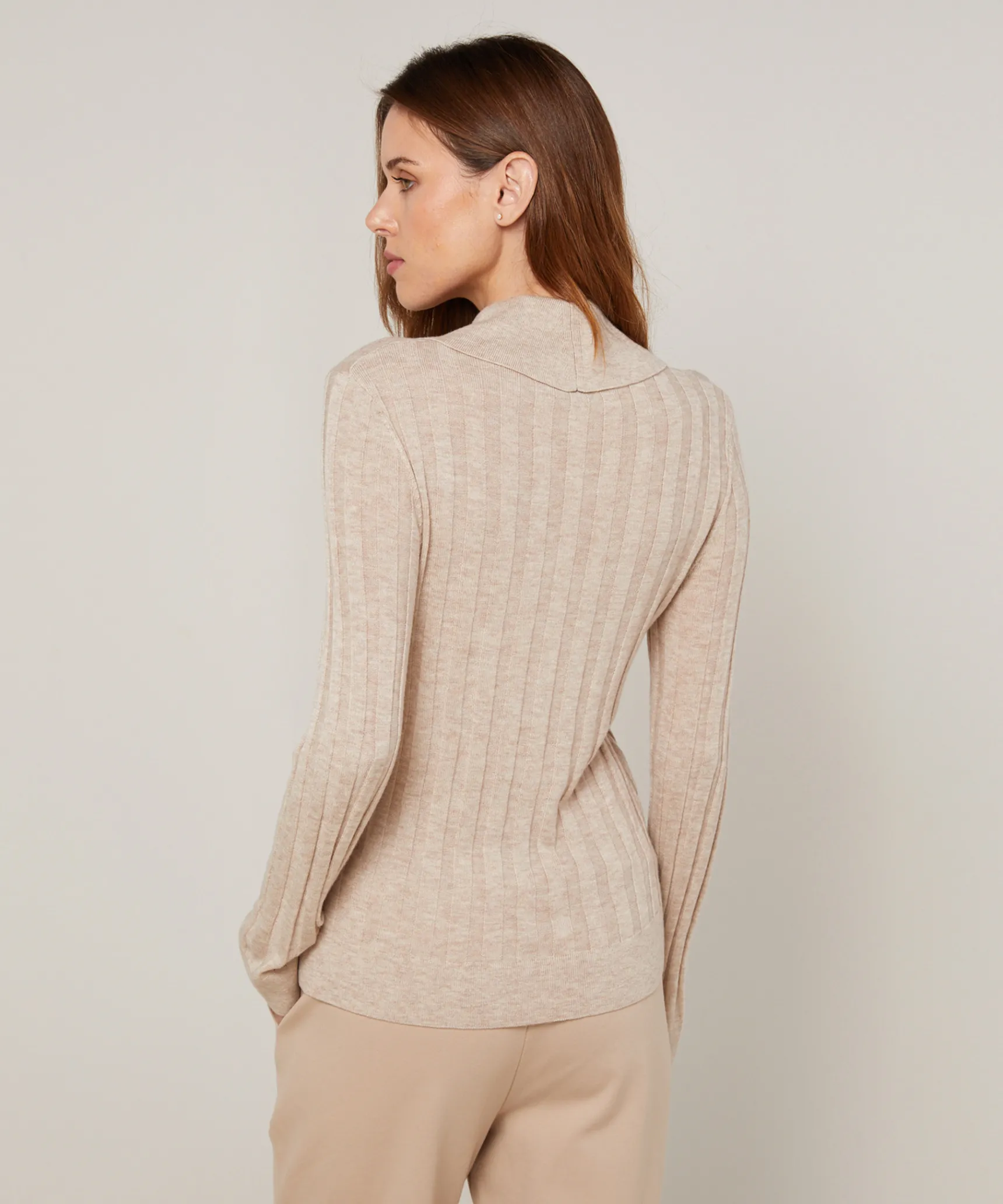 Sale Rodier Pull chaussette col polo beige