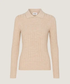 Sale Rodier Pull chaussette col polo beige