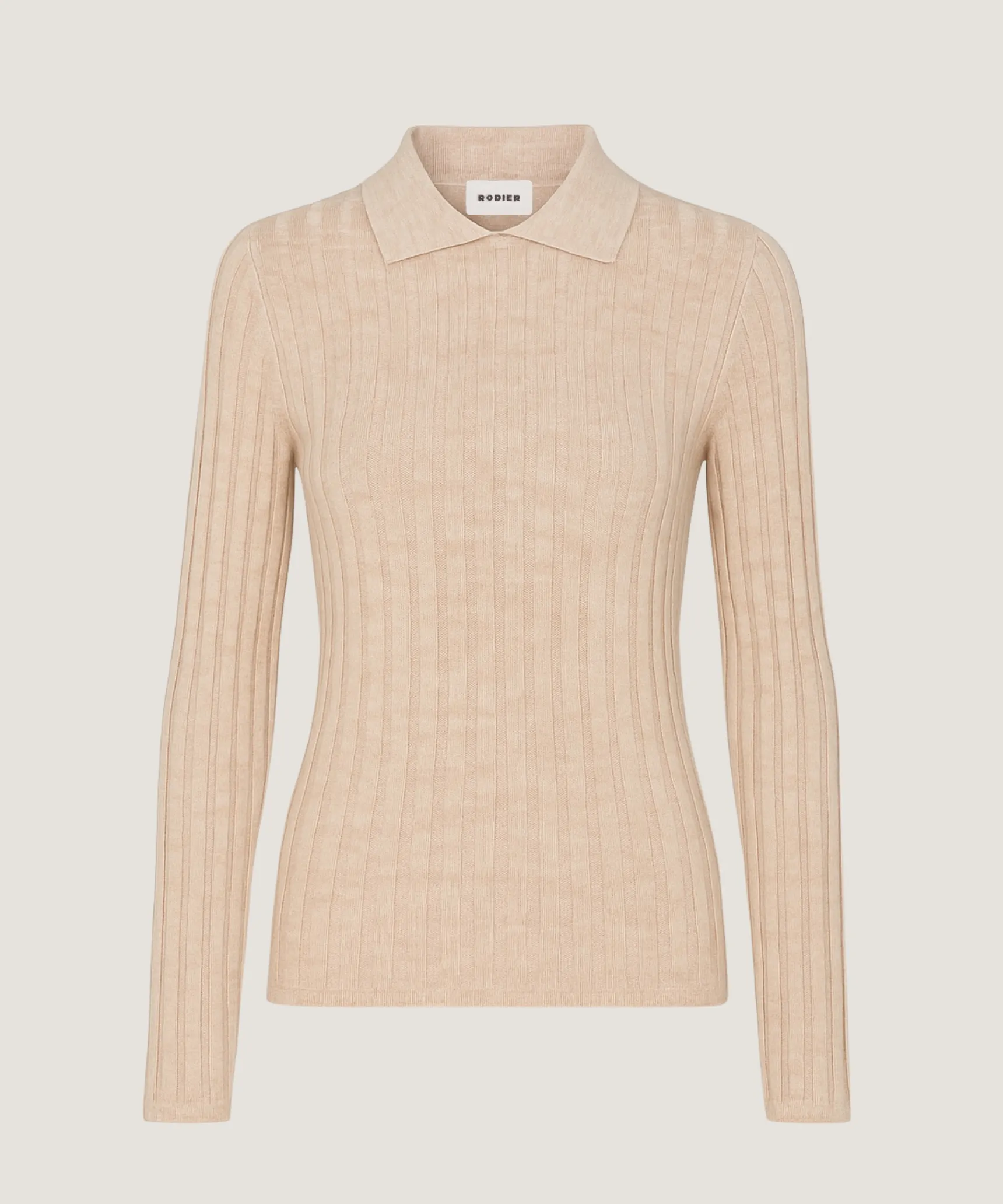 Sale Rodier Pull chaussette col polo beige