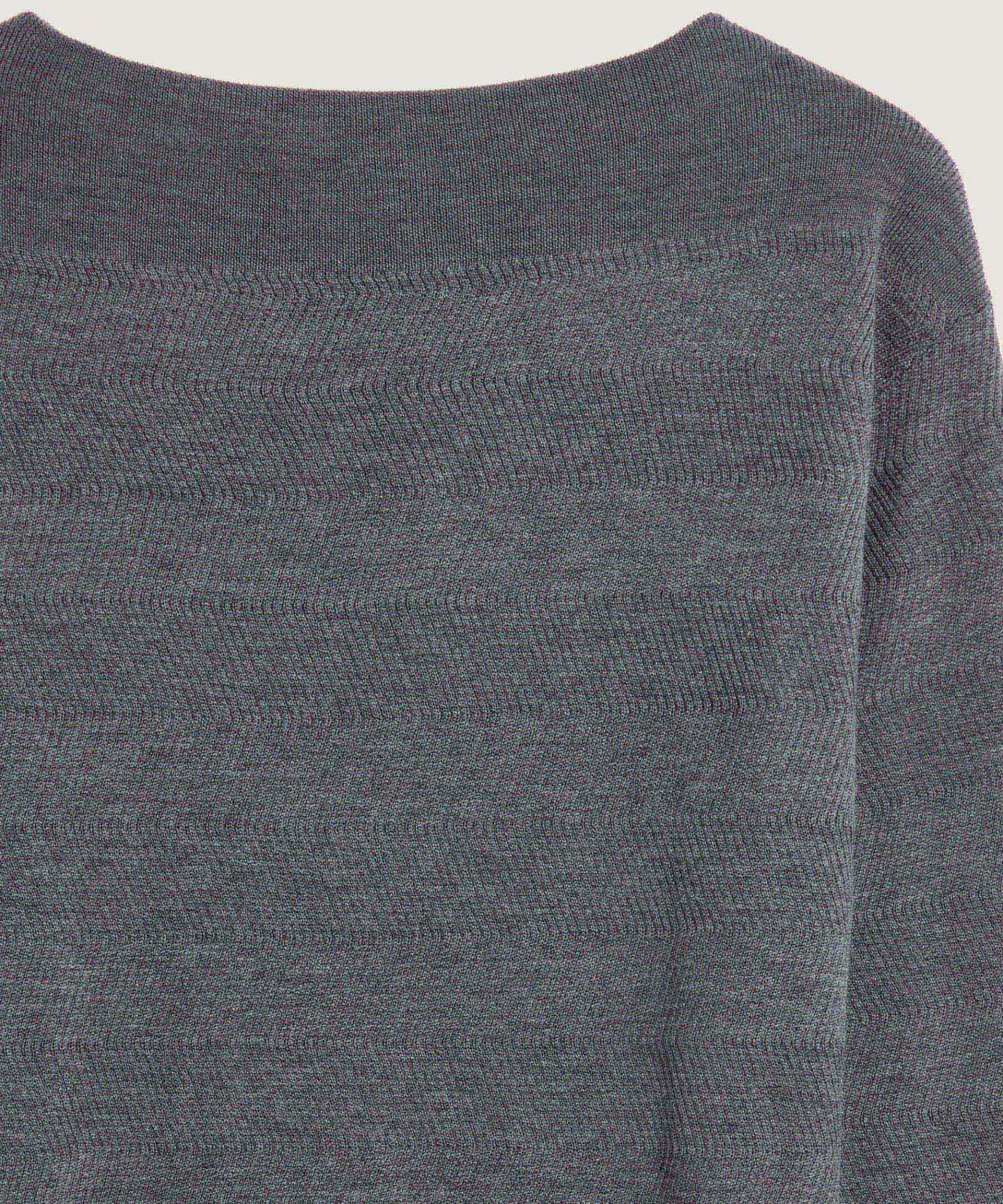Discount Rodier Pull col bateau en laine mérinos gris foncé