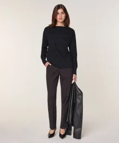 Sale Rodier Pull col bateau en laine mérinos noir