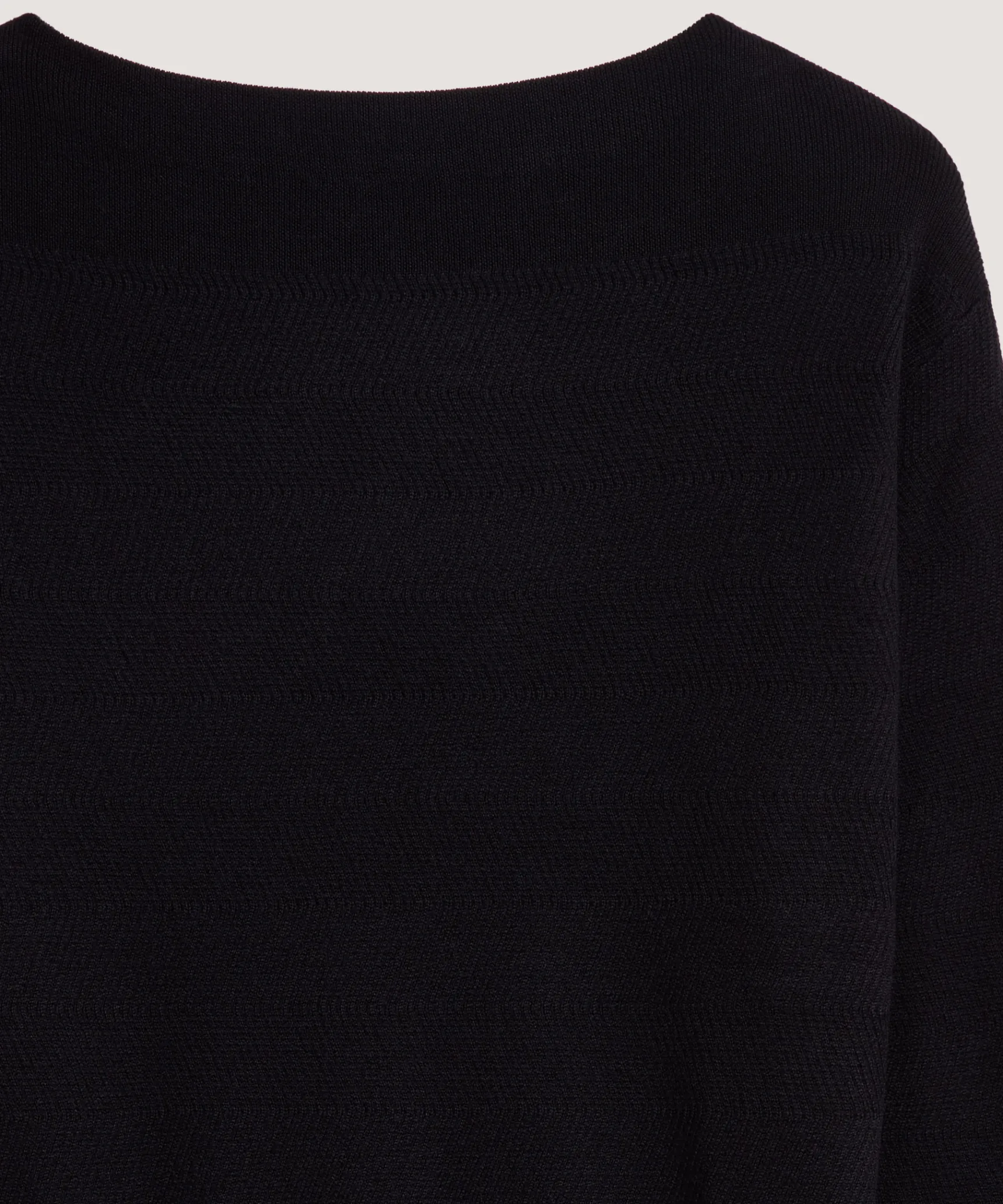 Sale Rodier Pull col bateau en laine mérinos noir
