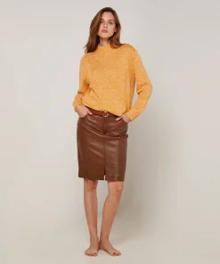 Discount Rodier Pull col cheminé chiné jaune