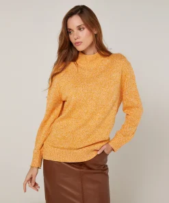 Discount Rodier Pull col cheminé chiné jaune