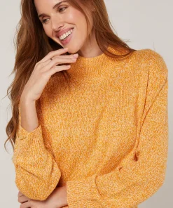 Discount Rodier Pull col cheminé chiné jaune