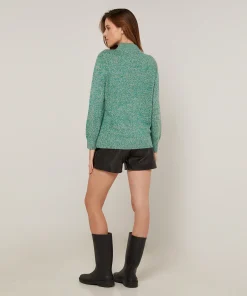 Outlet Rodier Pull col cheminé chiné vert