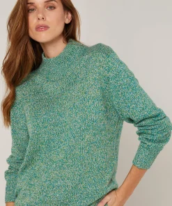 Outlet Rodier Pull col cheminé chiné vert