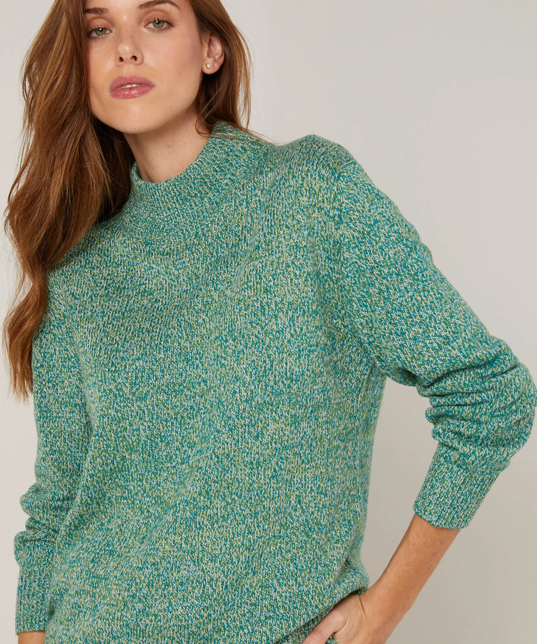 Outlet Rodier Pull col cheminé chiné vert