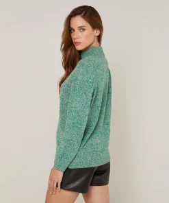 Outlet Rodier Pull col cheminé chiné vert