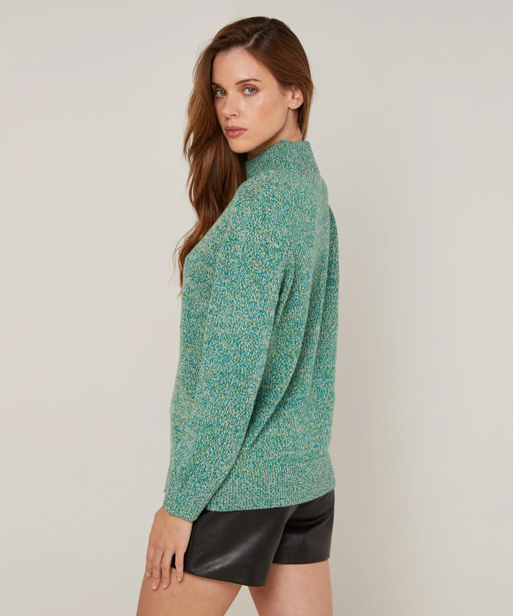 Outlet Rodier Pull col cheminé chiné vert