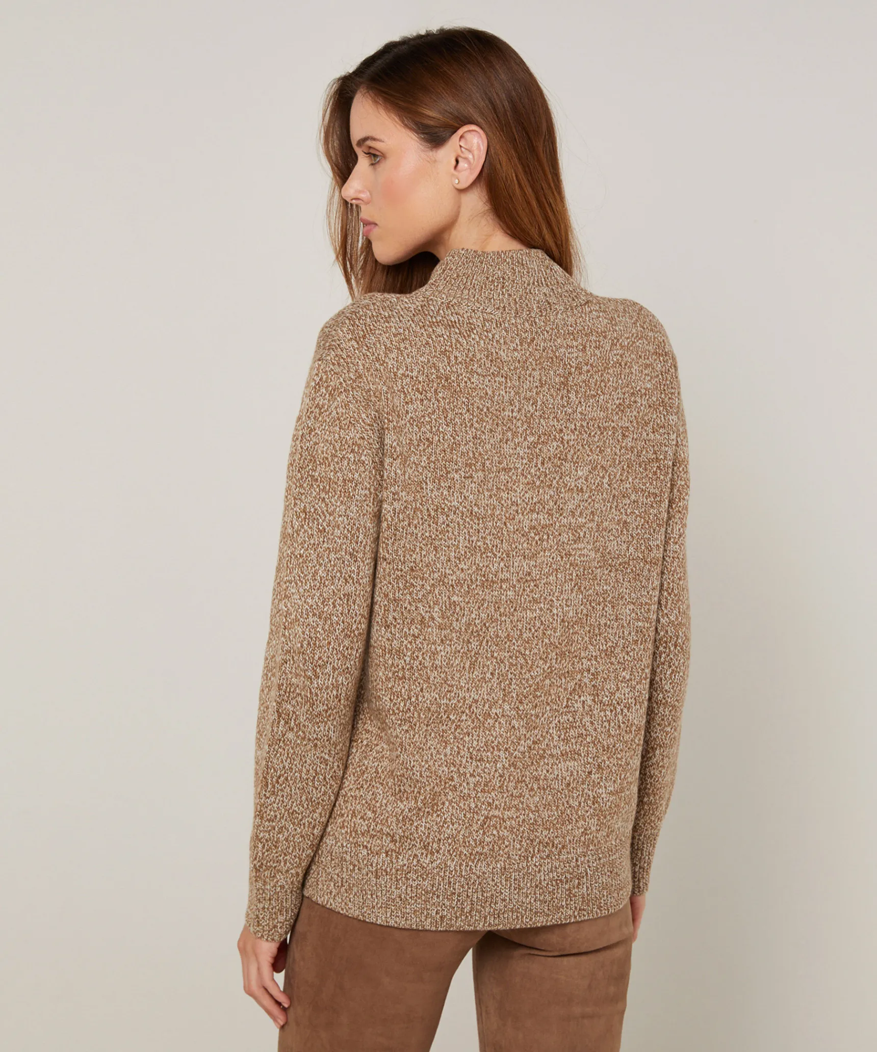 Sale Rodier Pull col cheminé chiné marron